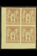 GENERAL COLONIES 1878-80 2c Brown & Buff, Corner Imperf Block Of 4, Yv 38, With Clear Margins, Fine Mint (1 Block Of 4)  - Autres & Non Classés