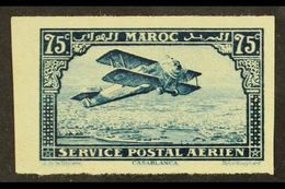 MOROCCO 1922-27 AIR 75c Blue Imperf, Yvert 4a, Very Fine Mint. For More Images, Please Visit Http://www.sandafayre.com/i - Altri & Non Classificati