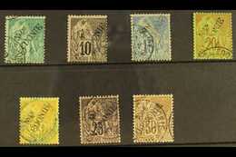 NEW CALEDONIA 1892 (overprints On Perf Stamps Of 1881) Set To 30c, Yvert 24/30 (SG 20/26), Very Fine Used. (7 Stamps) Fo - Sonstige & Ohne Zuordnung