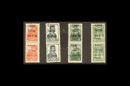 LITHUANIA 1941 Telschen Overprints Types I & III In Vertical Pairs On 5k, 10k, 15k And 20k, Mi 1/4I & III, Very Fine NHM - Other & Unclassified