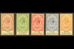 1925-32 MINT "TALL TYPES". 2s Red Brown & Black To £1 Red Orange & Black (light Crease), SG 103/107, Mint (5 Stamps) For - Gibilterra