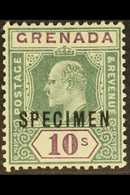 1902 10s Green And Purple Opt'd "SPECIMEN", SG 66s, Very Fine Mint. For More Images, Please Visit Http://www.sandafayre. - Grenade (...-1974)