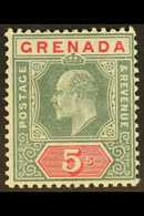 1904 5s Green And Carmine, Wmk MCA, Ed VII, SG 75, Fine Never Hinged Mint. For More Images, Please Visit Http://www.sand - Grenade (...-1974)