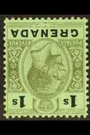 1913 1s Black On Green, Variety "Wmk Inverted", SG 98dw, Very Fine NHM. For More Images, Please Visit Http://www.sandafa - Grenade (...-1974)