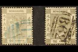 1863-71 CC Wmk 96c Brownish Grey & 96c Brownish Black, SG 19/19a, Good Used (2 Stamps) For More Images, Please Visit Htt - Other & Unclassified