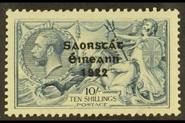 1928 WIDE DATE 10s Dull Grey Blue Seahorse, SG 88, From The Broken "S" Plate (Hib. T74d), Very Fine Mint.  For More Imag - Altri & Non Classificati