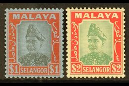 SELANGOR 1941 $1 & $2 Sultan Hisamud-din Alam Shah, SG 86/7, Very Fine Mint. (2 Stamps) For More Images, Please Visit Ht - Autres & Non Classés