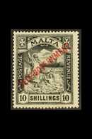 1922 10s Black "Self - Government" Overprinted, SG 121, Fine Mint With Good Centering For This Issue. For More Images, P - Malta (...-1964)