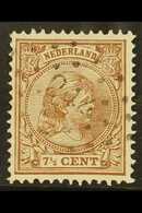 1891-94 7½c Brown Queen (SG 149a, NVPH 36), Used With Scarce "244" (UITHUIZEN) Numeral Cancel, Some Wrinkles, Fresh & Ra - Sonstige & Ohne Zuordnung