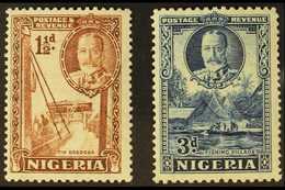 1936 1½d Brown & 3d Blue Both Perf 12½x13½ Varieties, SG 36a & 38a, Very Fine Mint (2 Stamps) For More Images, Please Vi - Nigeria (...-1960)