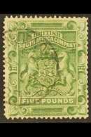 1892-93 £5 Sage-green, SG 12, Fine Used With Fully Dated "Salisbury" Cds Cancel, Showing Part Of The Papermaker's Waterm - Other & Unclassified