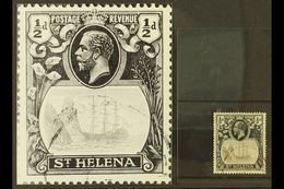 1922-37 ½d Grey-black & Black, "TORN FLAG" VARIETY, SG 97b, Fine Used For More Images, Please Visit Http://www.sandafayr - Saint Helena Island