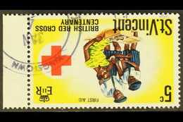 1970 5c Red Cross WATERMARK INVERTED Variety, SG 306w, Very Fine Cds Used Marginal Example, Scarce. For More Images, Ple - St.Vincent (...-1979)