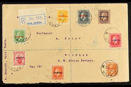 1920 REGISTERED COVER To South West Africa, Bearing Eight Different 1916-19 Opt Values To 1s. For More Images, Please Vi - Samoa (Staat)