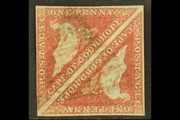 CAPE OF GOOD HOPE 1855-63 1d Deep Rose-red Triangular, SG 5b, A Fine Used PAIR With Close To Large Margins All Round And - Unclassified
