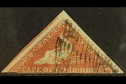 CAPE OF GOOD HOPE 1853 (blued Paper) 1d Pale Brick-red, SG 1, 2 Big Margins, Used. For More Images, Please Visit Http:// - Non Classés