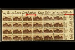 1942-44 1s Brown War Effort (reduced Size), SG 104, A Top Right Hand Marginal Corner Block Of 12 Units From Issue 1 Show - Ohne Zuordnung