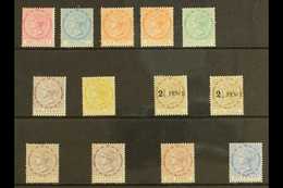 1879-84 MINT SELECTION On A Stockcard. Includes 1879 Fiscal "Provisional" Stamps (wmk CC) 1d, 3d, 6d X2, Plus 1s (unused - Trinidad & Tobago (...-1961)