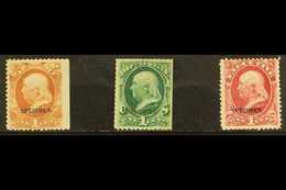 OFFICIALS 1875 "Specimen" Opt'd 1c "War Dept" Deep Rose, "State Dept" Bluish Green & "Executive" Carmine, All Unused & W - Altri & Non Classificati