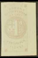 LONDON AND SOUTH WESTERN RAILWAY Circa 1855 "Newspaper Ticket" Imperf 1d Grey On Blued Paper (Ewen 1) - A Very Fine Mint - Sonstige & Ohne Zuordnung