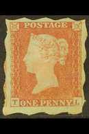 1841 1d Red- Brown 'TL' Apparently With A "TREASURY" ROULETTE, Never Hinged Mint With A Minute Cut At Upper Right Corner - Autres & Non Classés
