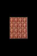 1864-79 1d Red, SG 43 Plate 176, Mint Block Of Sixteen (4 X 4), Some Perf Strengthening On Reverse, Fresh. For More Imag - Sonstige & Ohne Zuordnung