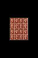 1864-79 1d Red, SG 43 Plate 176, Mint Block Of Sixteen (4 X 4), Some Perf Strengthening On Reverse, Fresh. For More Imag - Autres & Non Classés