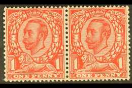 1912 (Aug) 1d Scarlet NO CROSS ON CROWN Variety, SG 345a, Within Fine Mint Horizontal PAIR, Fresh. (2 Stamps) For More I - Unclassified