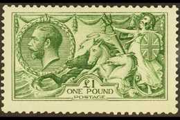 1913 £1 Deep Green Waterlow, SG Spec N72(2), Never Hinged Mint. A Stunning, Fresh Example Of This Rarer Shade, Cat £6500 - Non Classés