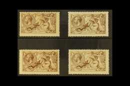 1918-19 2s6d Bradbury Seahorses - The Four Listed Shades, Olive- Brown, Chocolate- Brown, Reddish Brown & Pale Brown, SG - Ohne Zuordnung