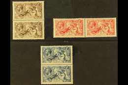1918-19 Bradbury Seahorses Set In PAIRS, SG 413a/417, Never Hinged Mint With Occasional Minor Fault. Unusual Multiples ( - Unclassified