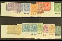 1924-26 Wmk Block Cypher Set Complete, SG 418-29, Never Hinged Mint CONTROL NUMBER CORNER PAIRS, Either A24 Or B24 Contr - Unclassified