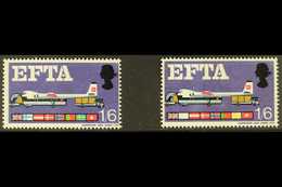 1967 EUROPEAN FREE TRADE ASSOCIATION (EFTA) 1s6d Multicoloured "Air Freight", MISSING NEW BLUE VARIETY, SG 716pf, Leavin - Sonstige & Ohne Zuordnung