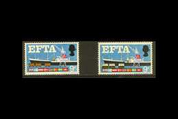 1967 EUROPEAN FREE TRADE ASSOCIATION (EFTA) 9d Multicoloured "Sea Freight", SG 715,  DOWNWARD SHIFTED BROWN VARIETY, lea - Autres & Non Classés