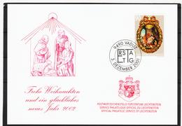 XIO520 FÜRSTENTUM LIECHTENSTEIN WEIHNACHTEN Und NEUES JAHR 2002 CARTE SIEHE ABBILDUNG - Entiers Postaux