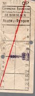 Bordeaux (33 Gironde) Ticket Aller Retour TRAMWAY  QP  (PPP14154H) - Europe