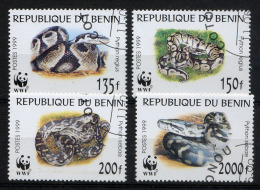 BENIN 1999, Yvert 898/901, WWF, REPTILES PYTHON, 4 Valeurs, Oblitérés / Used. R1421 - Usados