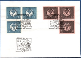 Sweden 1968 300 Year Swedisk Riksbank, Seal 2 Vertic.perf. Stamps + 2 Pairsfrom Booklet FDC - Münzen