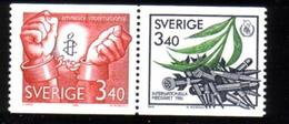 PRIX NOBEL PRIZE NOBELPREIS PAIX PEACE FRIEDEN 1977 AMNESTY INTERNATIONAL - SWEDEN SUEDE SCHWEDEN 1986 MI 1408 1407 MNH - Nobel Prize Laureates