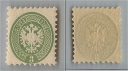 20062 ANTICHI STATI - LOMBARDO VENETO - 1864 - 3 Soldi Verde (42) Gomma Integra (200) - Andere & Zonder Classificatie