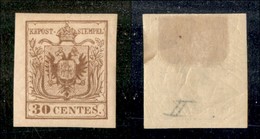 20074 ANTICHI STATI - LOMBARDO VENETO - 1870 – Ristampa Del 30 Cent (R4) – Gomma Originale – Grandi Margini – Molto Bell - Altri & Non Classificati