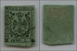 20102 ANTICHI STATI - MODENA - 1852 - 5 Cent Verde (7) Usato (70) - Andere & Zonder Classificatie