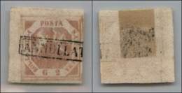 20124 ANTICHI STATI - NAPOLI - 1858 - 2 Grana Rosa Brunastro (5c) Angolo Di Foglio Posizione 1 – Usato - Altri & Non Classificati