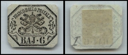 20200 ANTICHI STATI - PONTIFICIO - 1852 - 6 Baj Grigio Verdastro (7) Nuovo Senza Gomma (450) - Andere & Zonder Classificatie