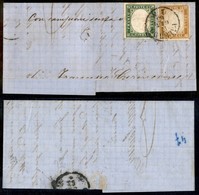 20238 ANTICHI STATI - SARDEGNA - 5 Cent (13Dc) + 10 Cent (14Df) – Testatina Di Lettera Da Palermo A Cefalù Del 17.1.63 - Other & Unclassified