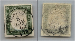 20241 ANTICHI STATI - SARDEGNA - 1863 – 5 Cent (13Ea) Usato – Sorani (20) - Altri & Non Classificati