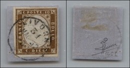 20254 ANTICHI STATI - SARDEGNA - 1861 - 10 Cent (14Cl) Su Frammento - Sorani (60) - Altri & Non Classificati