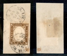 20258 ANTICHI STATI - SARDEGNA - Ambulante Liv.Fir. N.2 - 10 Cent (14D) - 14.5.1862 - Su Frammento - Andere & Zonder Classificatie