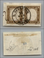 20259 ANTICHI STATI - SARDEGNA - S. Severino Marche (P.ti 4) - Coppia Del 10 Cent (14D) Su Frammento - Altri & Non Classificati