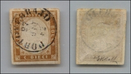 20264 ANTICHI STATI - SARDEGNA - 1862 - 10 Cent (14Dd) Usato A Portoferraio - G.Bolaffi - Other & Unclassified